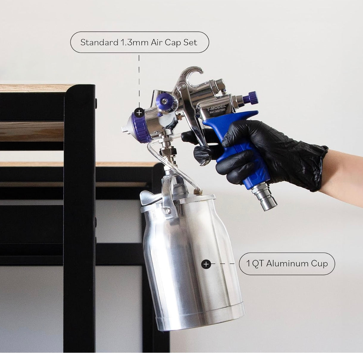 Fuji Spray T-70 Bottom Feed Spray Gun - Blue - 1.3mm